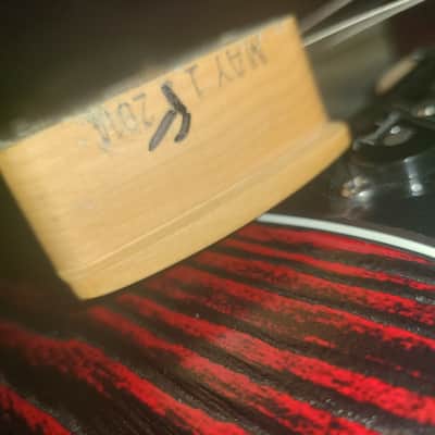Fender Limited Edition Sandblasted Ash Stratocaster - Crimson Red Transparent image 8