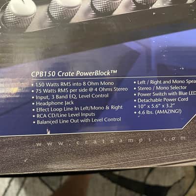 Crate CPB150 PowerBlock Amplifier - Black NOS mint image 4
