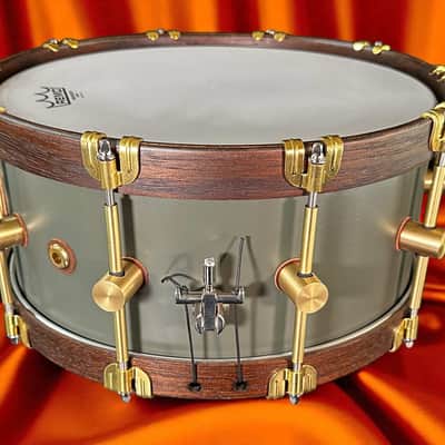 A&F Drum Co. Maple Club 6.5x14" Snare w/ Walnut Hoops (2025) - Kimball Green image 3