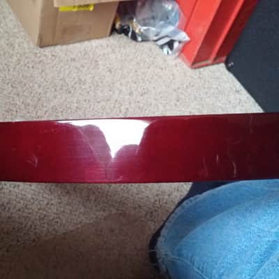 22" NOS Wood Bass Drum HOOP Maple  RED GLOSS LACQUERED BEAUTIFUL SHAPE !!!! image 2