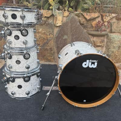 DW Collectors 5pc Drum Set White Marble w/ 20 inch kick! image 13