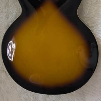 Epiphone Dot Deluxe electric guitar in Tobacco Sunburst with a hardshell case image 2