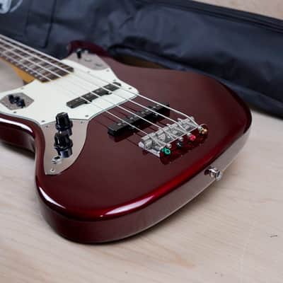 Fender JAB-EQ Left Handed Jaguar Bass CIJ 2008 Old Candy Apple Red w/ Bag image 6