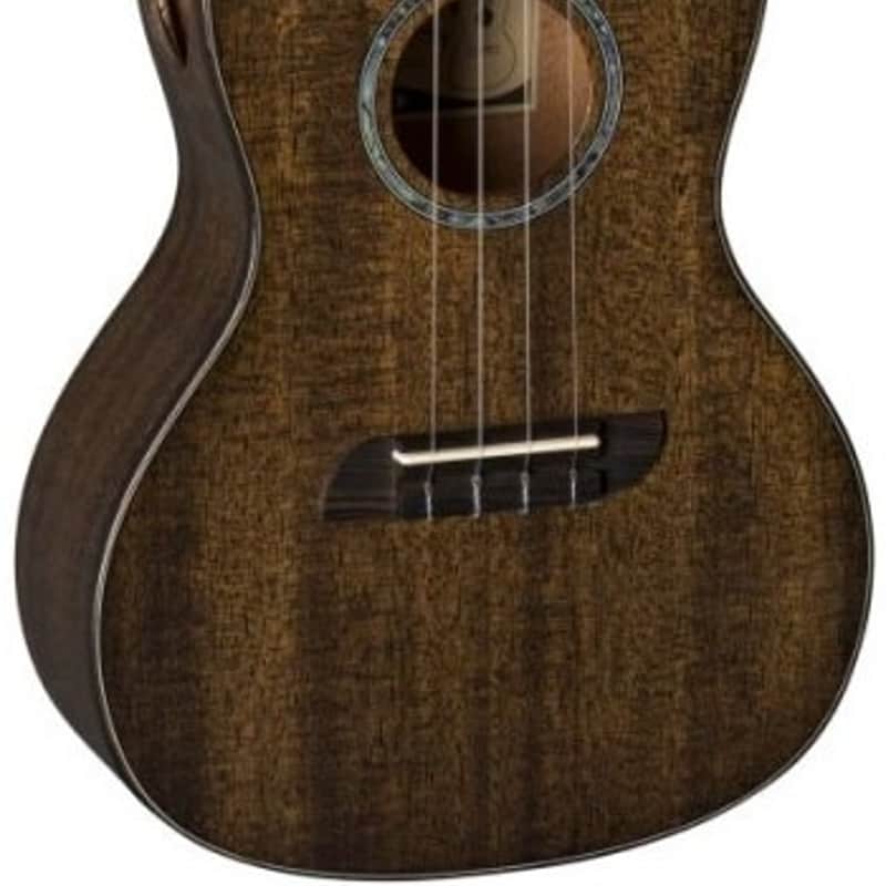 Kai KCI-100G Solid Sapele Top Concert Ukulele, Gloss Black Black