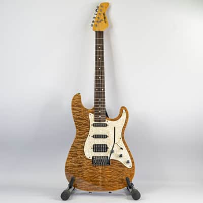 Early 2000s Fernandes HSS Super Strat Quilt Maple Top w/ Gigbag image 2