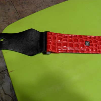 Get'm Get'm Aussie Gator Dragon Red Guitar and Bass Straps 2" - Aussie Gator Dragon Red image 3