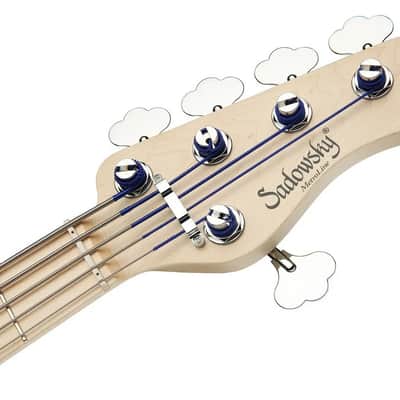 Sadowsky MetroLine 21-Fret Vintage J/J Bass, Swamp Ash Body, Maple Fingerboard, 5-String - Almond Sunburst Transparent Satin image 6