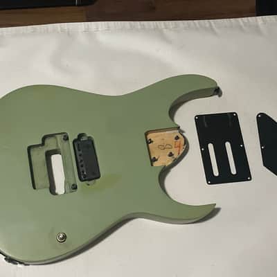 2010's Indonesian Ibanez RG7420 7 String Refinished Green Satin Modified Guitar Body Edge Zero II Ready