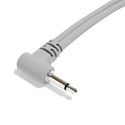 ExcelValley [Grey] 5-Pack - Right Angle Mono Splitter Y Patch Cables - TS 3.5mm 1/8" Eurorack Synth Synthesizer image 3