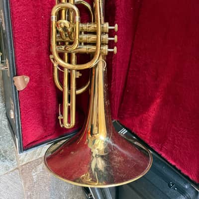 Olds and Sons brand Mellophone, with case and mouthpiece, Made in USA image 5