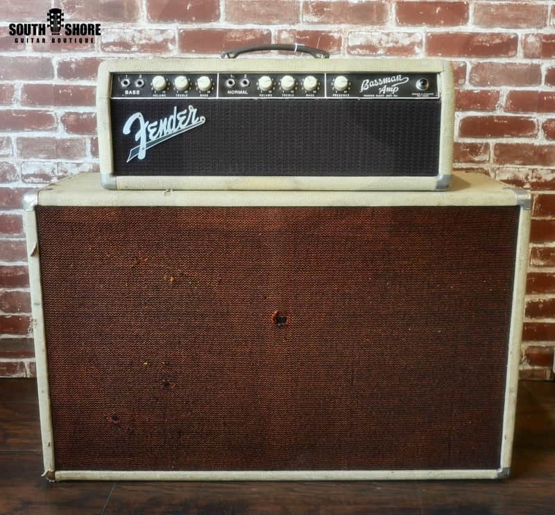 Fender 1962 Brownface Bassman (Piggyback Head and Cabinet) image 1