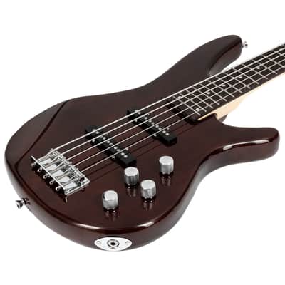 🎸5 String Glarry "EyeBuzz" S Style Electric Bass Guitar +Rosewood Fretboard Soft +Case/Gig Bag +Strap+Cable +Pick!🎸 image 3
