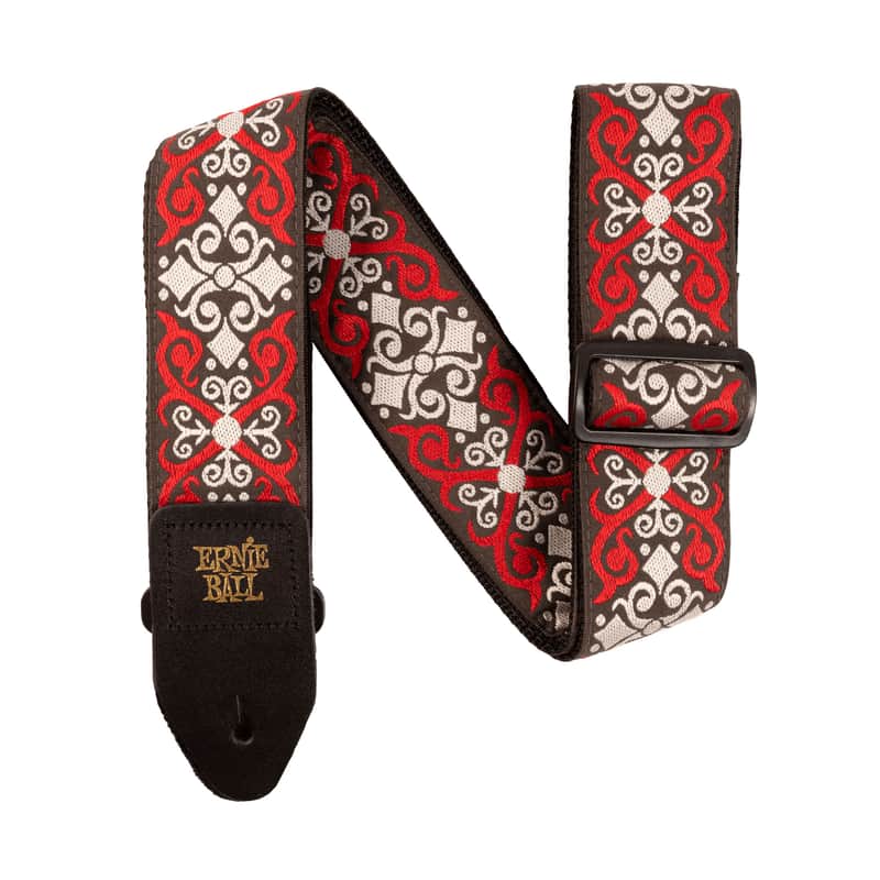 Ernie Ball Jacquard Guitar Strap, Red Trellis image 1