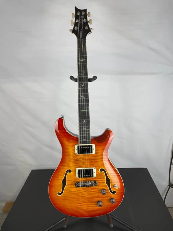 PRS SE Hollowbody II Piezo Electric Guitar, Ebony Fingerboard, Vintage Sunburst image 1