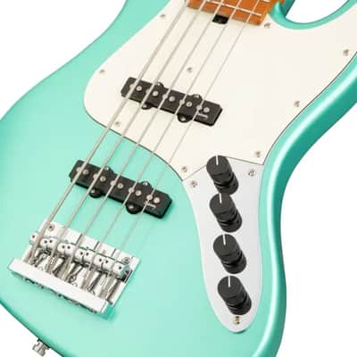 Sadowsky MetroExpress 21-Fret Vintage J/J Bass, Roasted Maple Fingerboard, 5-String - Solid Sage Green Metallic High Polish image 5