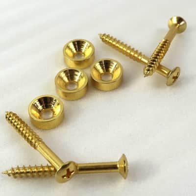Gold Tone Neck Screw Bolt and Washer / Ferrule Kit Machined Steel / 4 Bolt Necks image 3