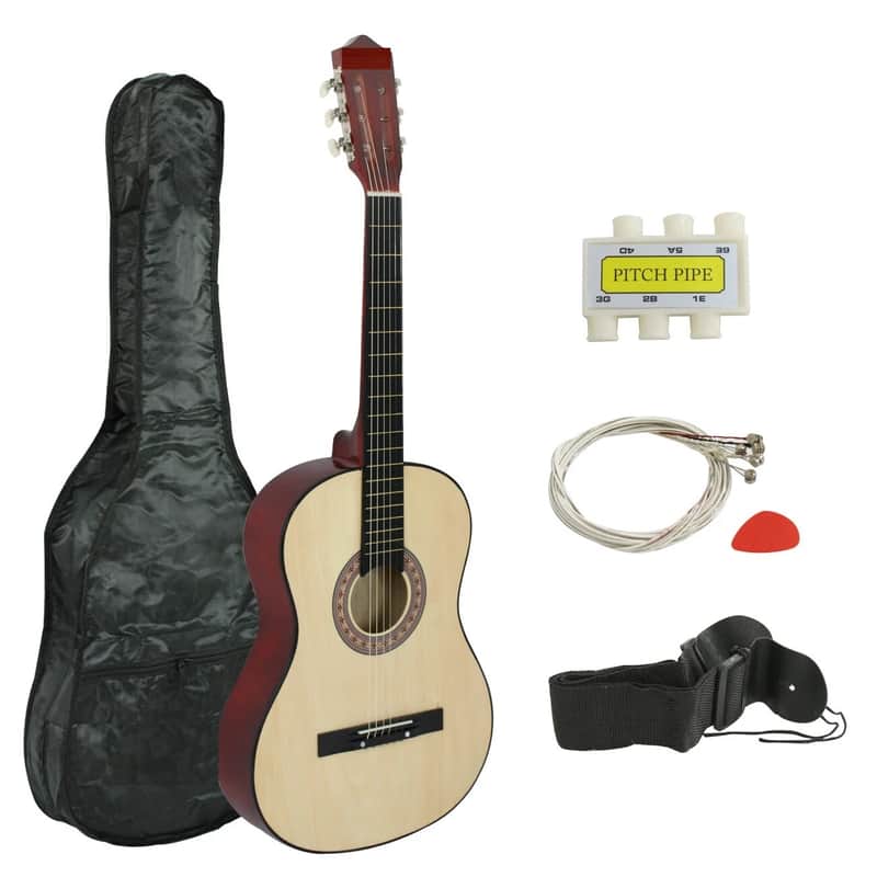 38" Kids Acoustic Guitar Full Size 6-String Guitar for Starter Beginner Natural image 1