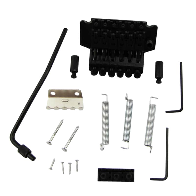 Musiclily Zinc Alloy Locking Tremolo Bridge System Set For Electric Guitar Parts,Black image 1