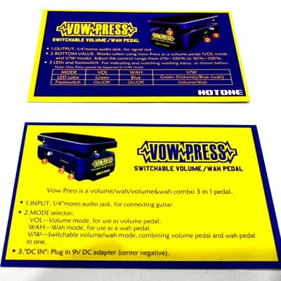 Hotone Vow Press Switchable Volume/Wah 2010s - Purple image 7