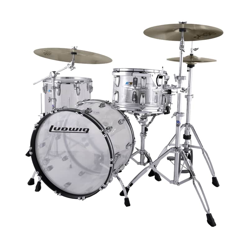 Ludwig Vistalite Fab 3pc Shell Pack w/ 22" Kick - Clear image 1