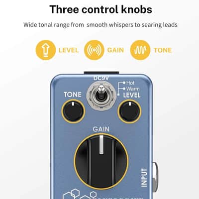 Donner Blues Drive Overdrive Effects Pedal Warm And Hot Tones True Bypass image 7