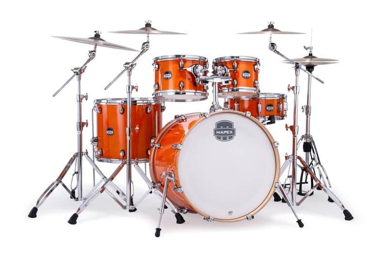 Mapex Mars Maple Glossy Amber Rock Drums 5pc Shell Pack 22/10/12/16/14 | NEW Authorized Dealer image 1