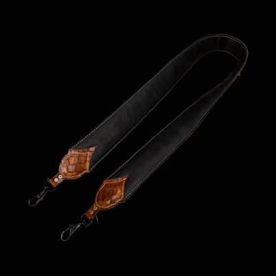 Carlino Tan scale leather tiger eye bag strap 2026 - Tan image 5