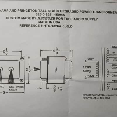Heyboer Power Transformer Champ/Princeton Tall Stack 2025 image 5