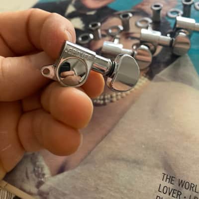 1980s Grover 205C6 Mini Rotomatic Chrome 6-Inline Tuners (w/Bushings, Washers & Screws) image 3