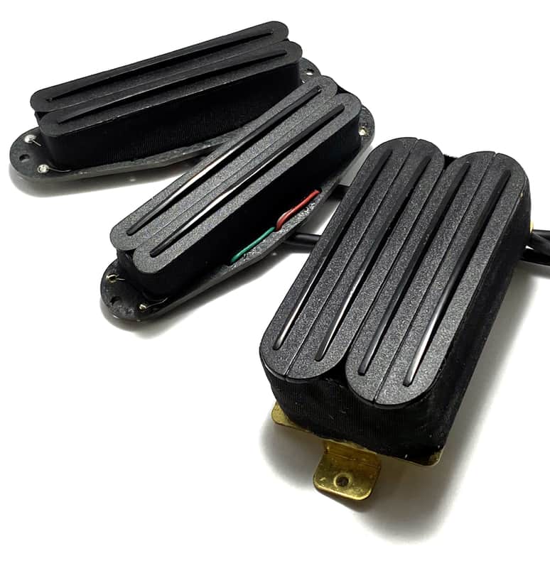 DFHR Rails HSS Pickup Set, Super-Hot Humbucker Rail Bridge Middle & Neck SH Set, Black image 1