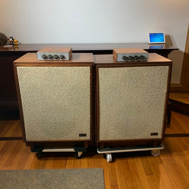 Vintage KLH M-12 Speakers w/ External Crossover Contour Controls 1966-1972 - Walnut image 1