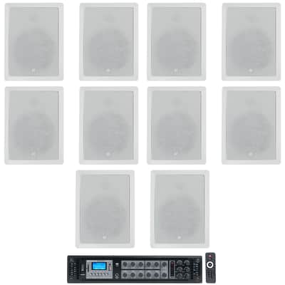 10) JBL CONTROL 128 WT 8" 50w Commercial 70v In-Wall Speakers+Amp For Restaurant image 1