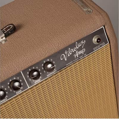 Fender 1963  Vibrolux Amp brownface 12" Celestion Gold FS & Cover 1963 - brown image 4
