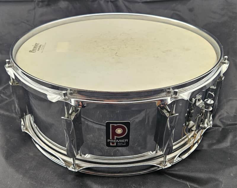 Premier Steel Snare Drum 14x5 8-Lug 1980s-1990s - Chrome image 1