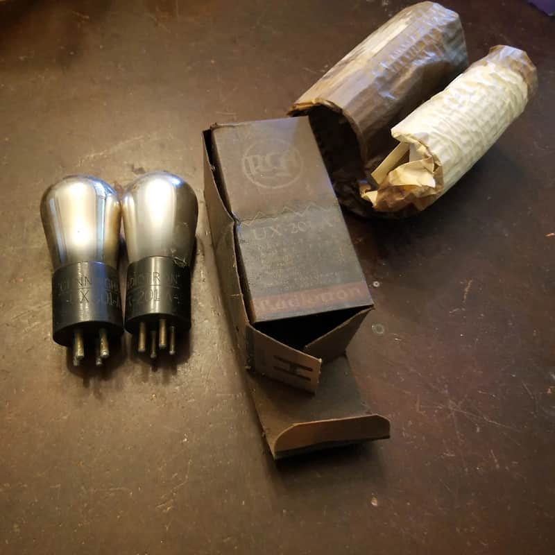 RCA etc. ONE (1) UX-201A Output Triode Antique tNOS AT1000 TESTED Vacuum Tube Engraved tall base 01A image 1
