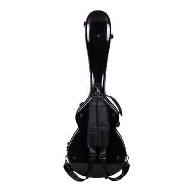 Crossrock Hard Shell Fiberglass Case for Les Paul Guitar with Backpack Straps in Black image 4