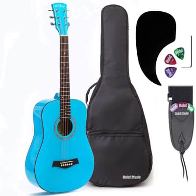 Acoustic Guitar - Junior Series Bundle Pack, 3/4 Size 36" - Light Blue image 1