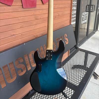 Ernie Ball Music Man StingRay 4 HH with Rosewood Fretboard - Trans Blue image 4