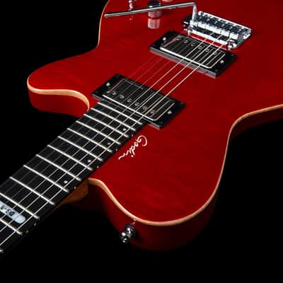 Godin (047604) DS-1 Daryl Stuermer Signature Electric Guitar - Translucent Red Flame (Demo Unit) image 6