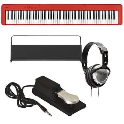 Casio CDP-S160 Compact Digital Piano - Red BONUS PAK