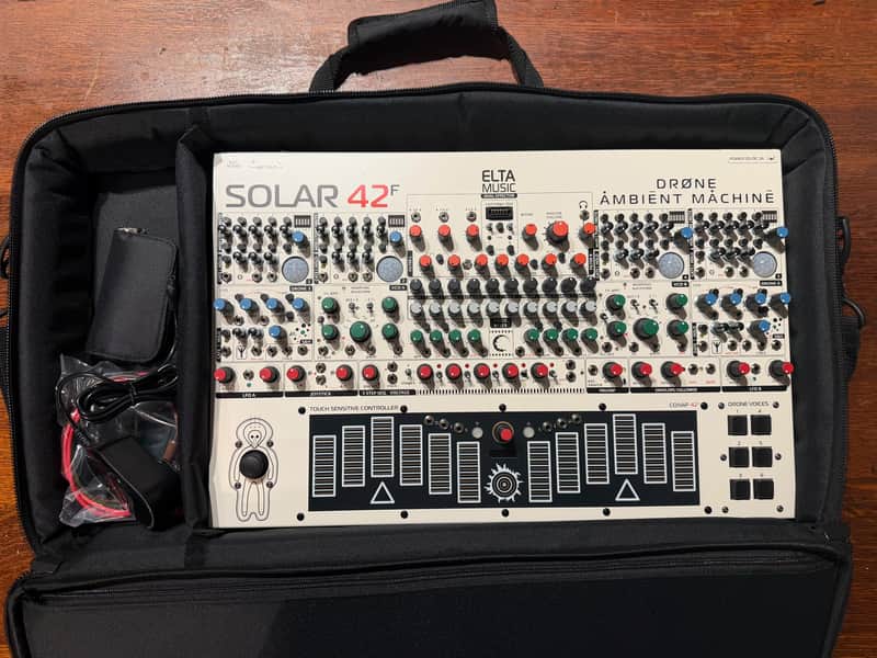 Elta Music Solar 42F with gig bag Ambient Machine Drone Synthesizer White image 1