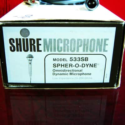 Vintage 1970's Shure 533SB dynamic microphone Low Z Satin Chrome w accessories SM58 image 3