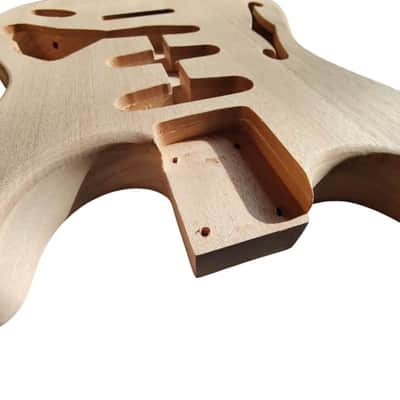 Mahogany Wood Guitar Stratocaster Strat Style Body with F Hole image 5