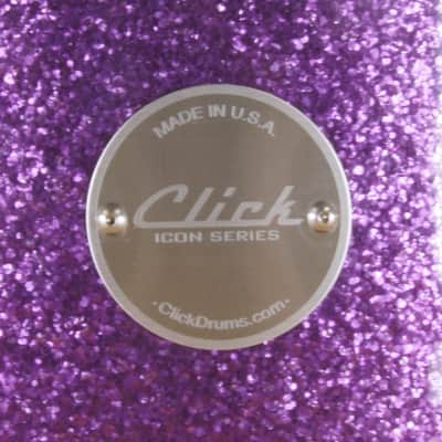 Click Icon Snare Drum 5.5x13 10ply Maple Purple Sparkle image 7