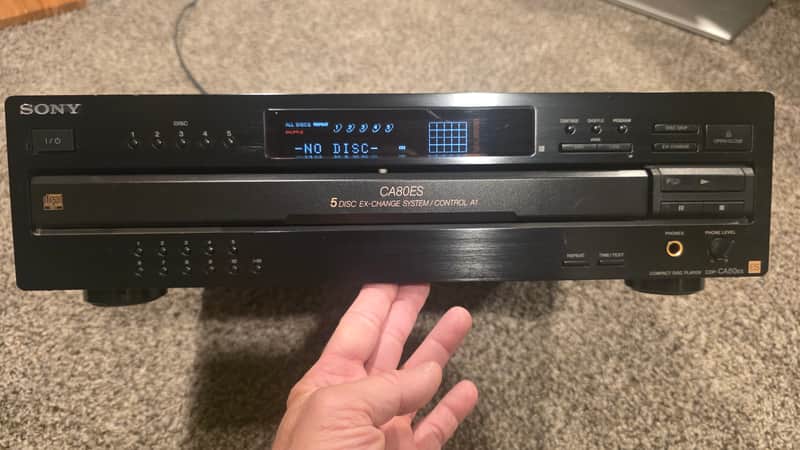 Sony CDP-CA80ES ES-Series 5-Disc CD Changer 2001 - Black image 1