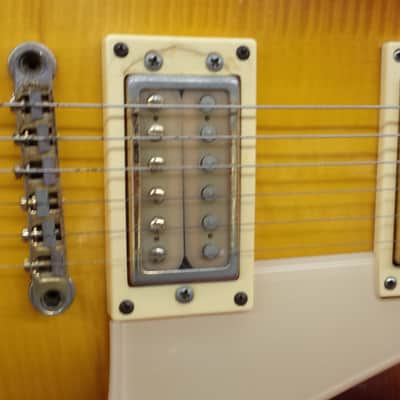 Univox Gimme electric guitar 1970's Sunburst Flame Top image 11