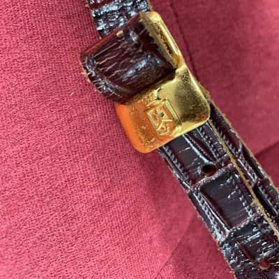 Vintage Leather Gator Guitar Strap - Brown image 2