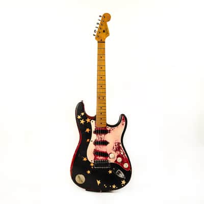 MAKE OFFER Fender Stratocaster 1988 Black Over Metallic Candy Apple Red Billy Corgan Siamese Dream image 3