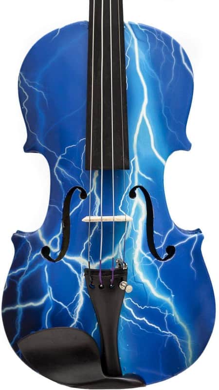 Rozanna's Blue Lightning Violin Outfit 4/4 crystal fine tuners, carbon fiber bow image 1
