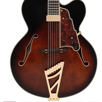 D'Angelico Premier EXL-1 Brown Burst Hollow Body Electric Guitar w/ Gig Bag image 1